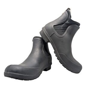 Ugg Black Rubber Rain Boots Chelsea Ankle Size Womens 7